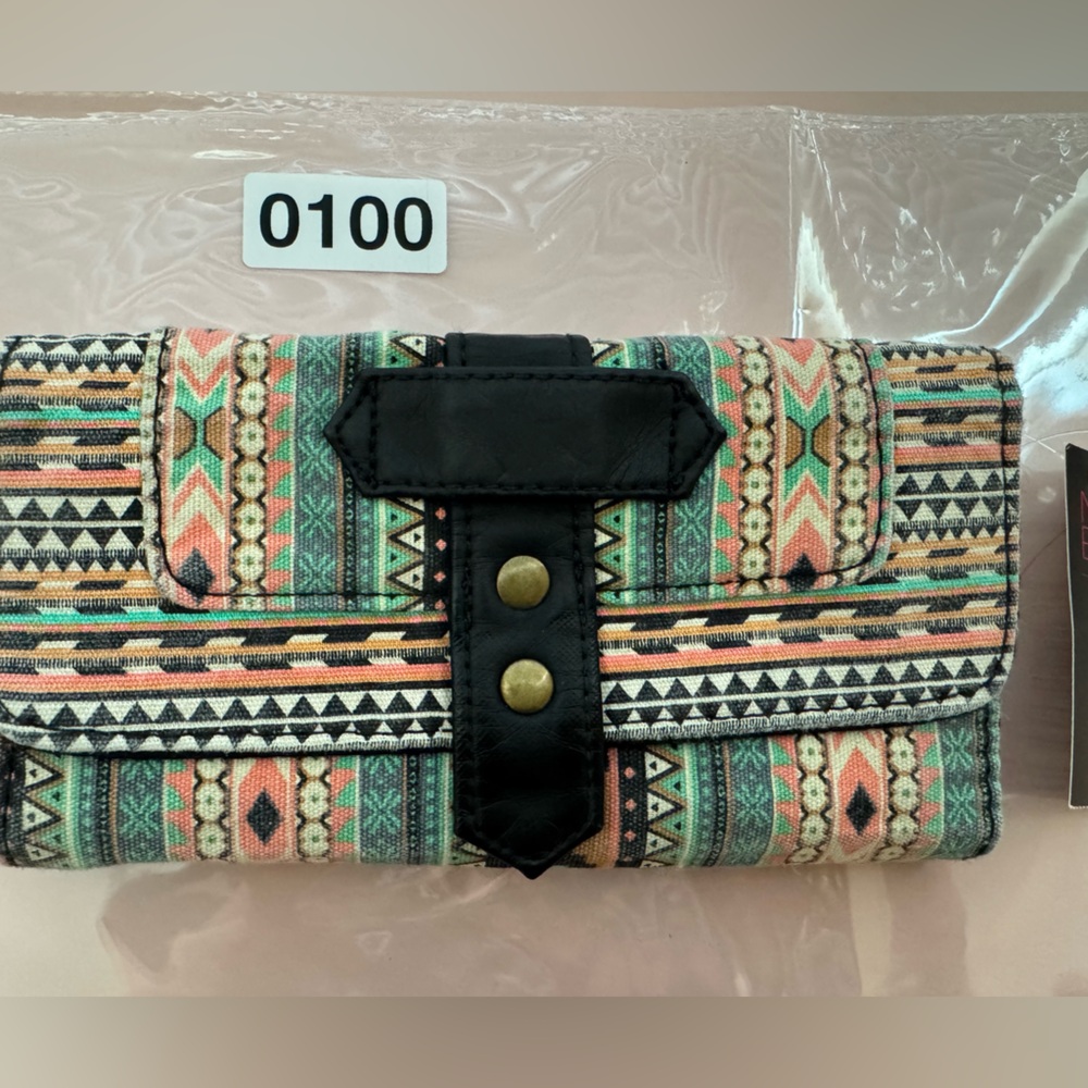 (0100) Aztec boho country western clutch wallet new  net